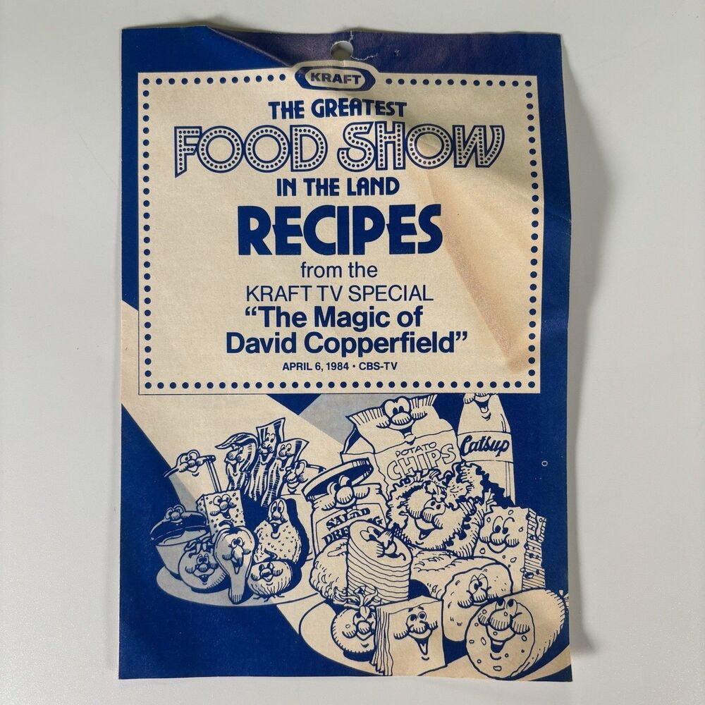 1984 Kraft Magic of David Copperfield TV Special Recipes Booklet Vintage